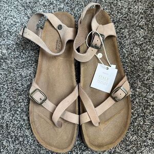 A. Giannetti Tan Leather Sandals
